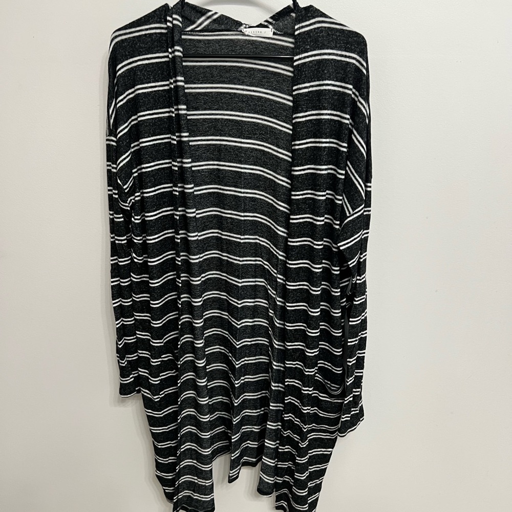 Reborn Black and White Striped Cardigan